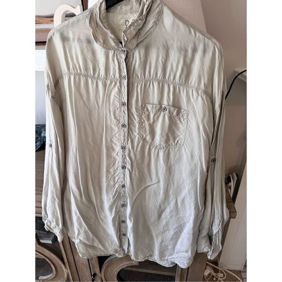 Johnny Was Pete & Greta Green Button Down Shirt Size Small - Picture 6 of 10